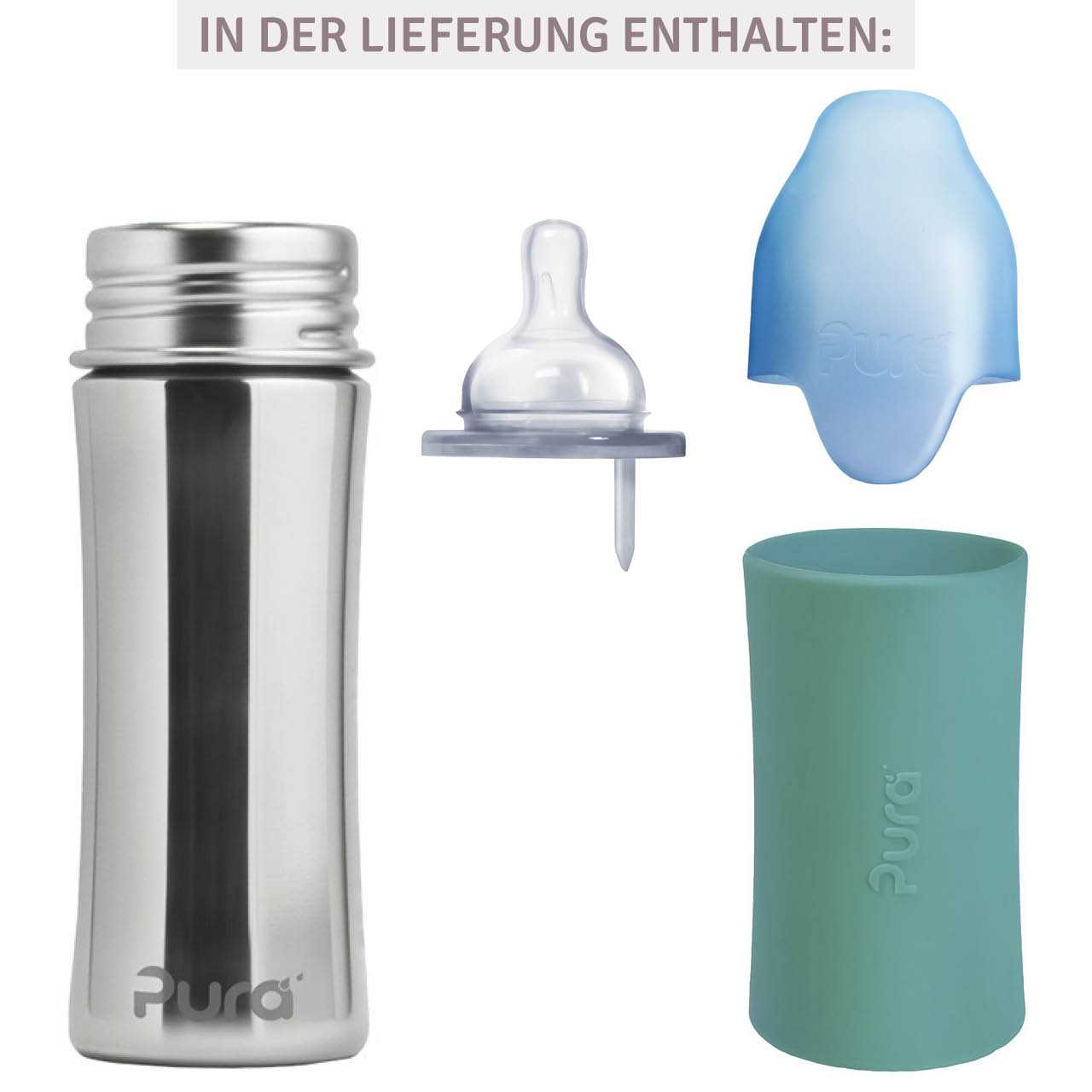 Pura kiki Babyflasche mitwachsend ab 3 Monate mint