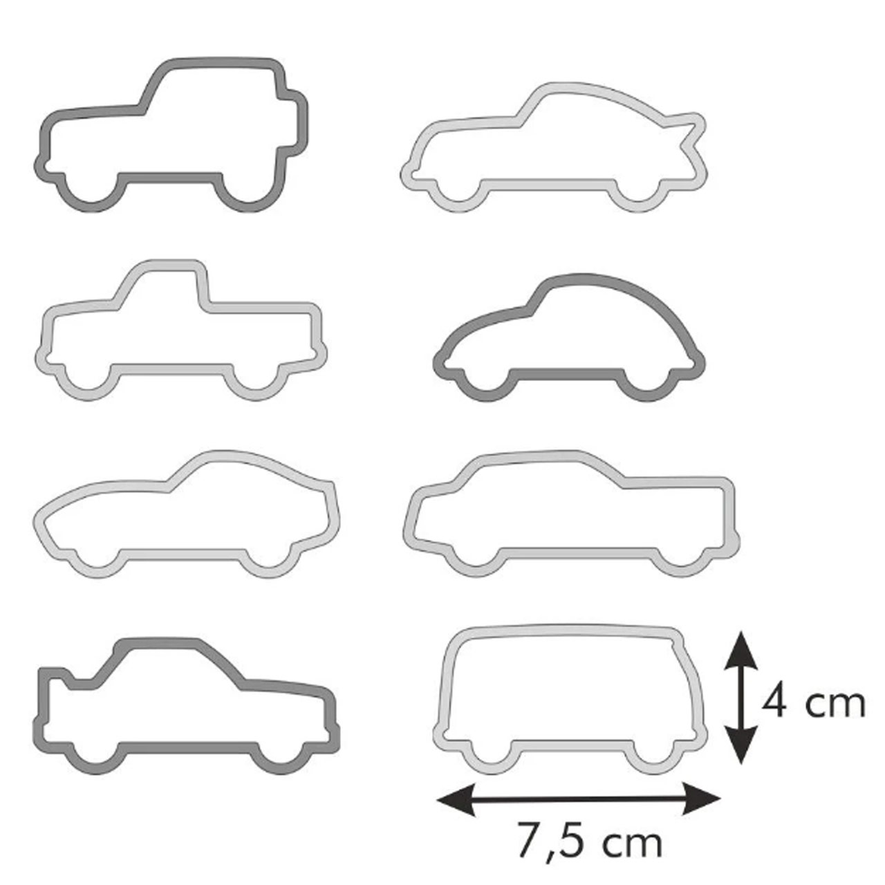 Ausstechformen Autos, 8 St.