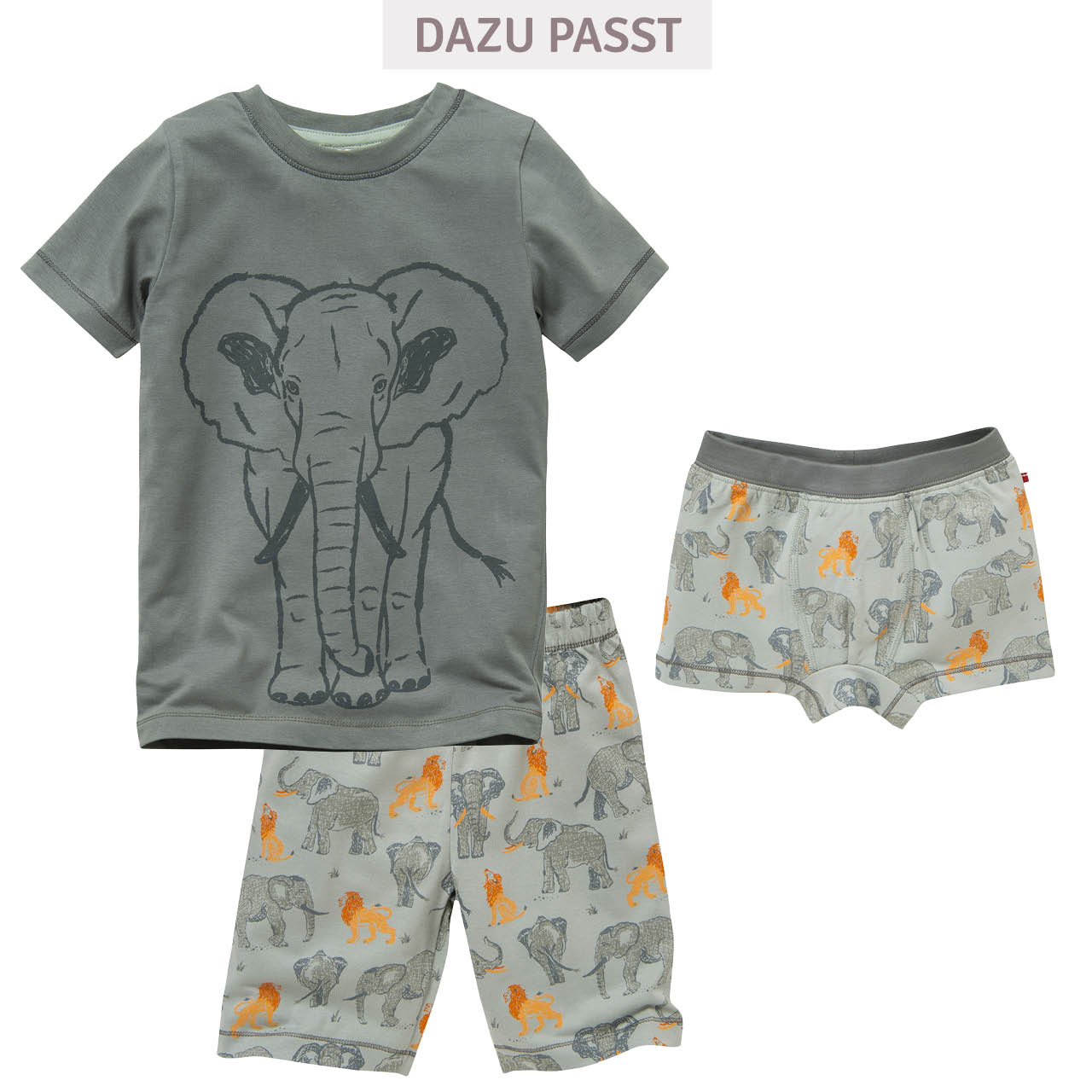 Boxershorts Elefant salbeigrün