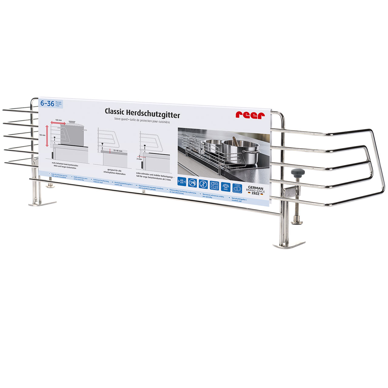 Classic Herdschutzgitter Edelstahl 60 cm