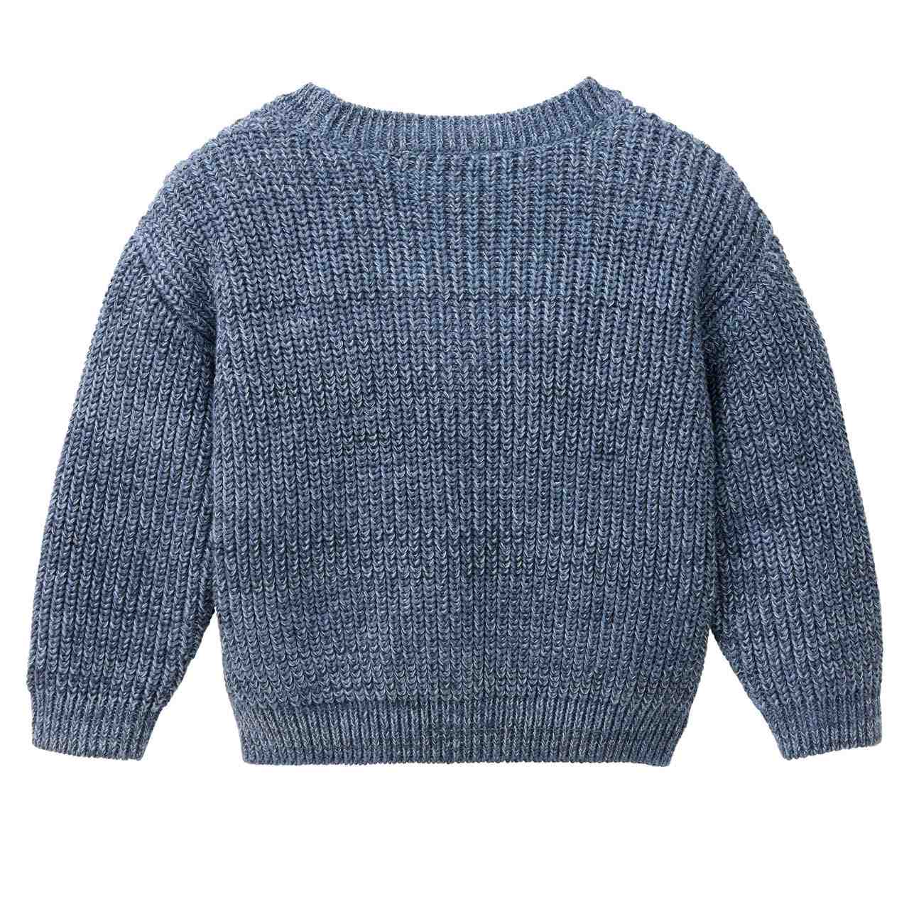 Cardigan Grobstrick Knopfleiste jeansblau