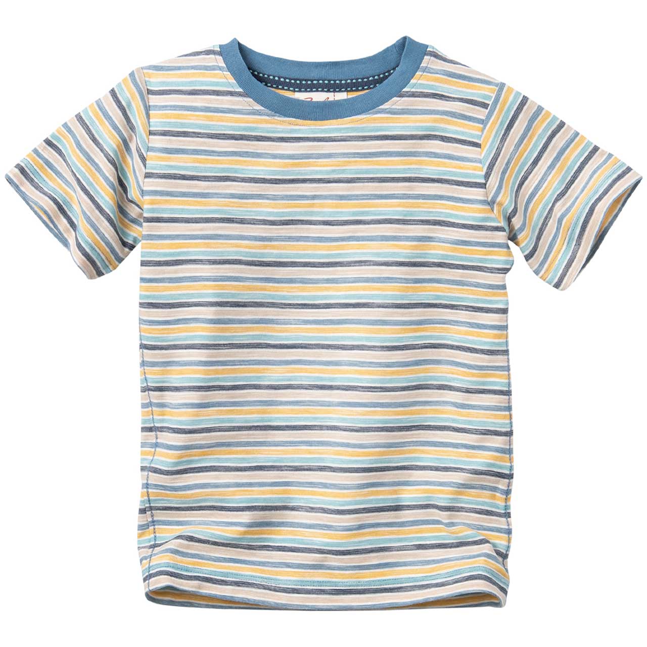 Leichtes Slub T-Shirt Ringel blau