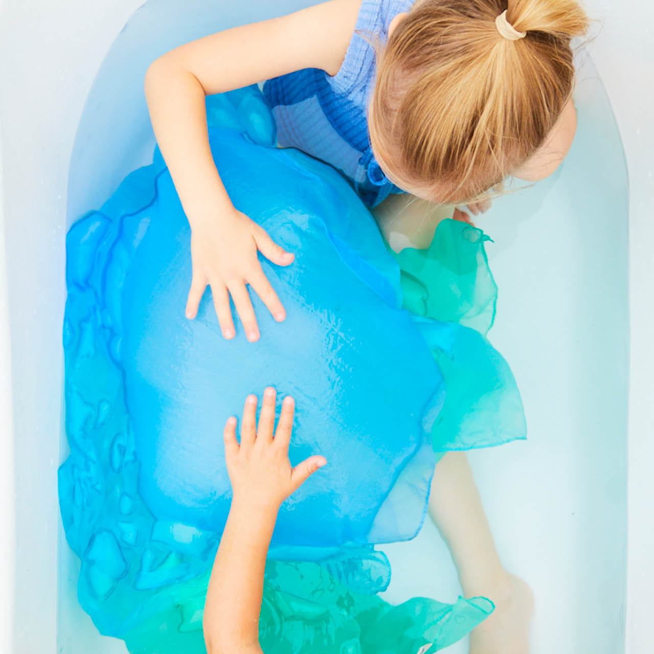 Spieltuch Seide Meer mittel 89 x 89 cm