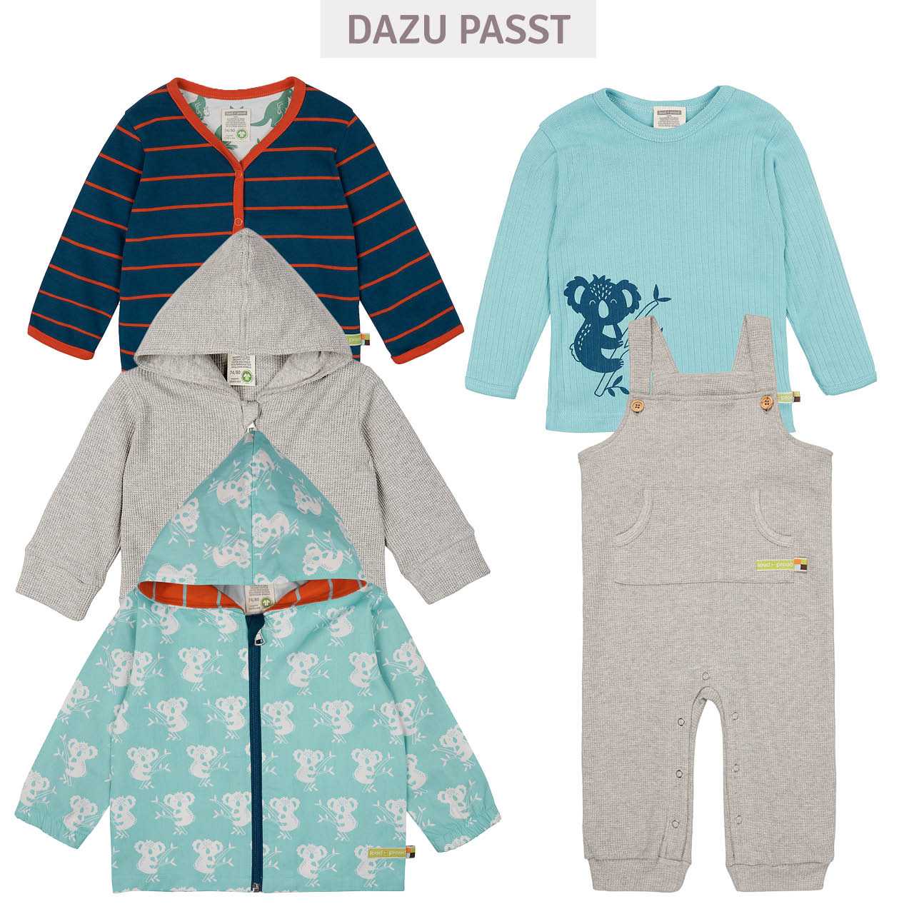Weiches Langarmshirt Rippe Koala hellblau