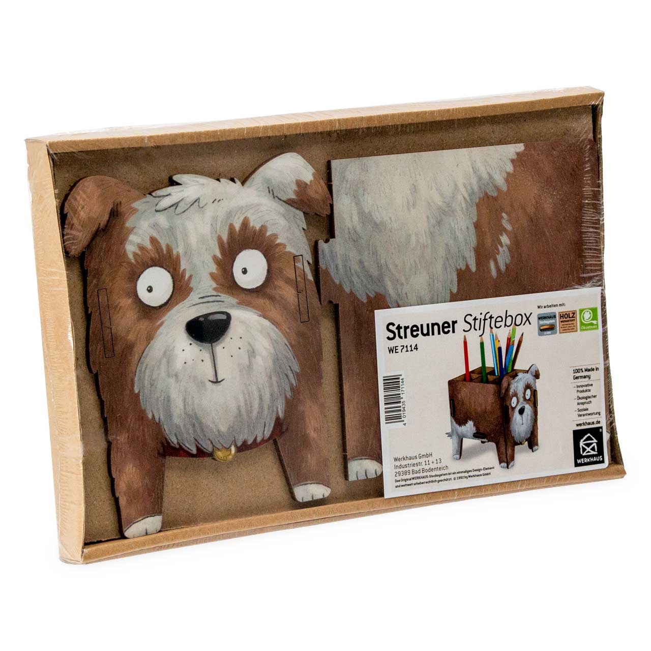 Stiftehalter Hund – Holz Stiftebox  mit Stecksystem