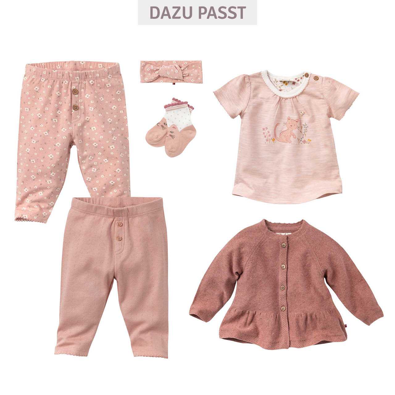 Leichte Babysöckchen Kätzchen rosa