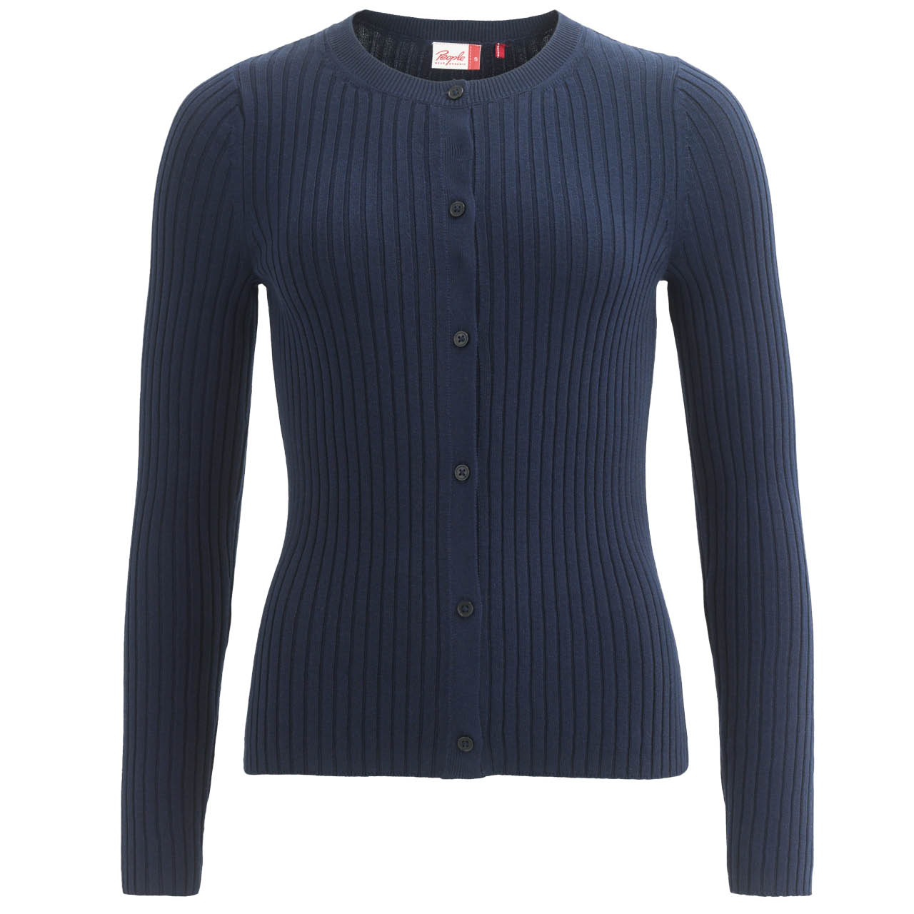 Damen Rippstrick Cardigan dunkelblau