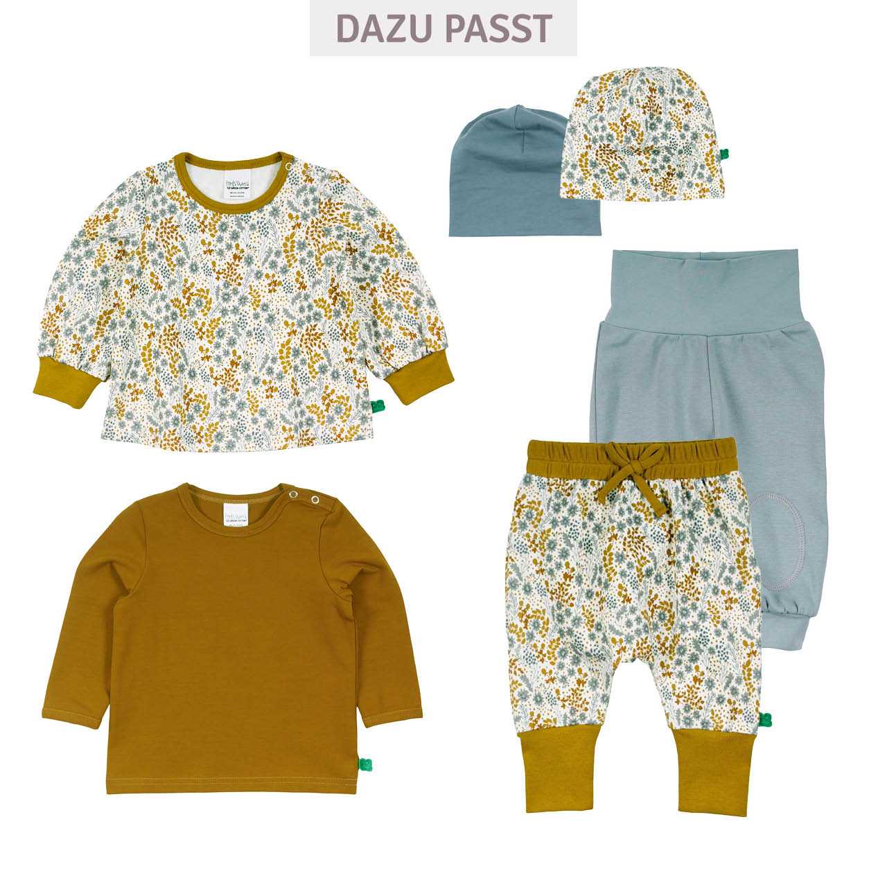 Baggy Sweathose mit Blumen creme