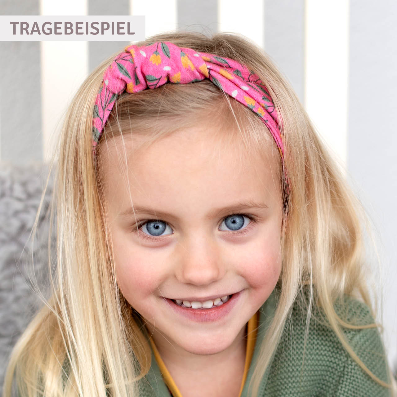 Elastisches breites Haarband Jersey Vogel lila