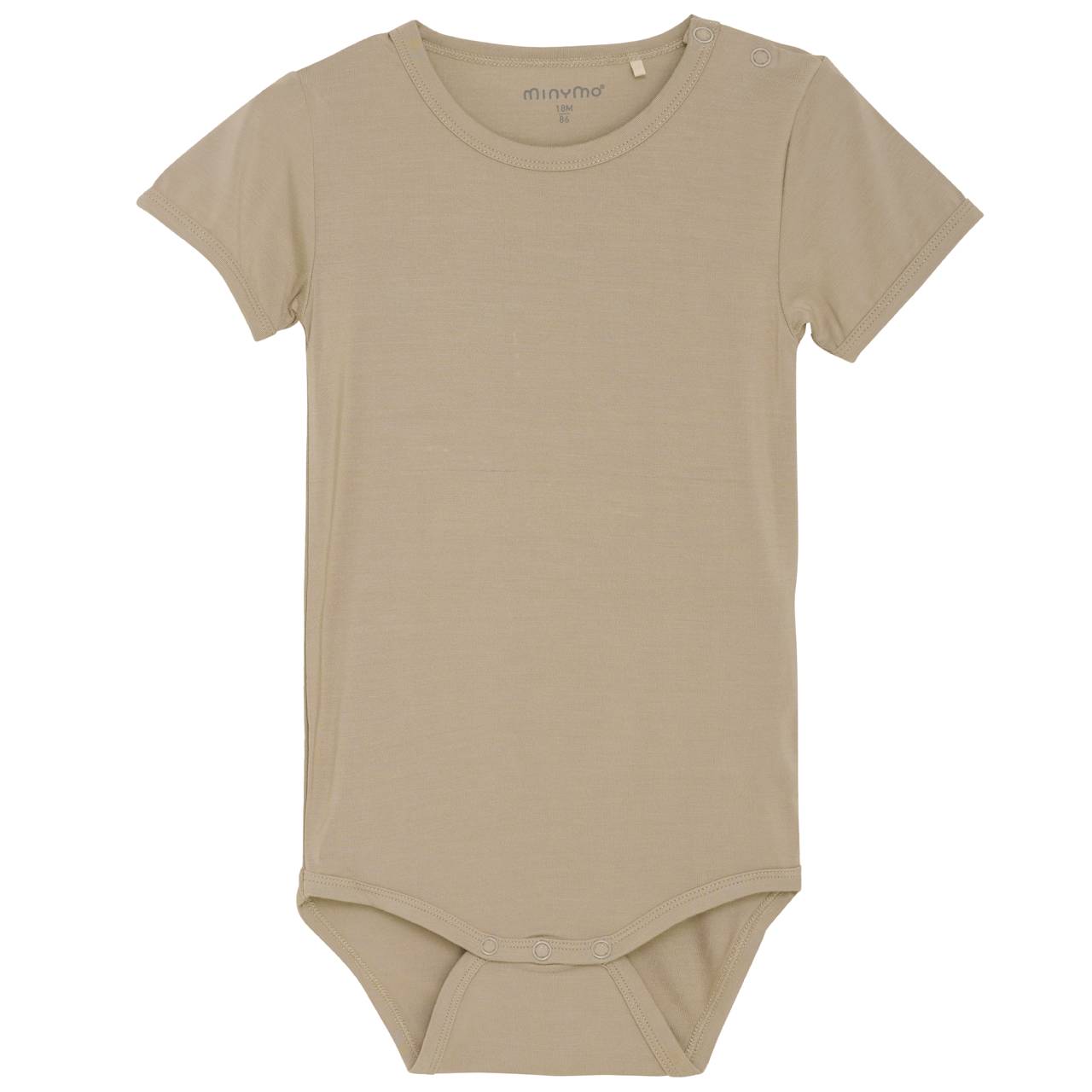 Body kurzarm taupe aus super weicher Bambus-Viskose