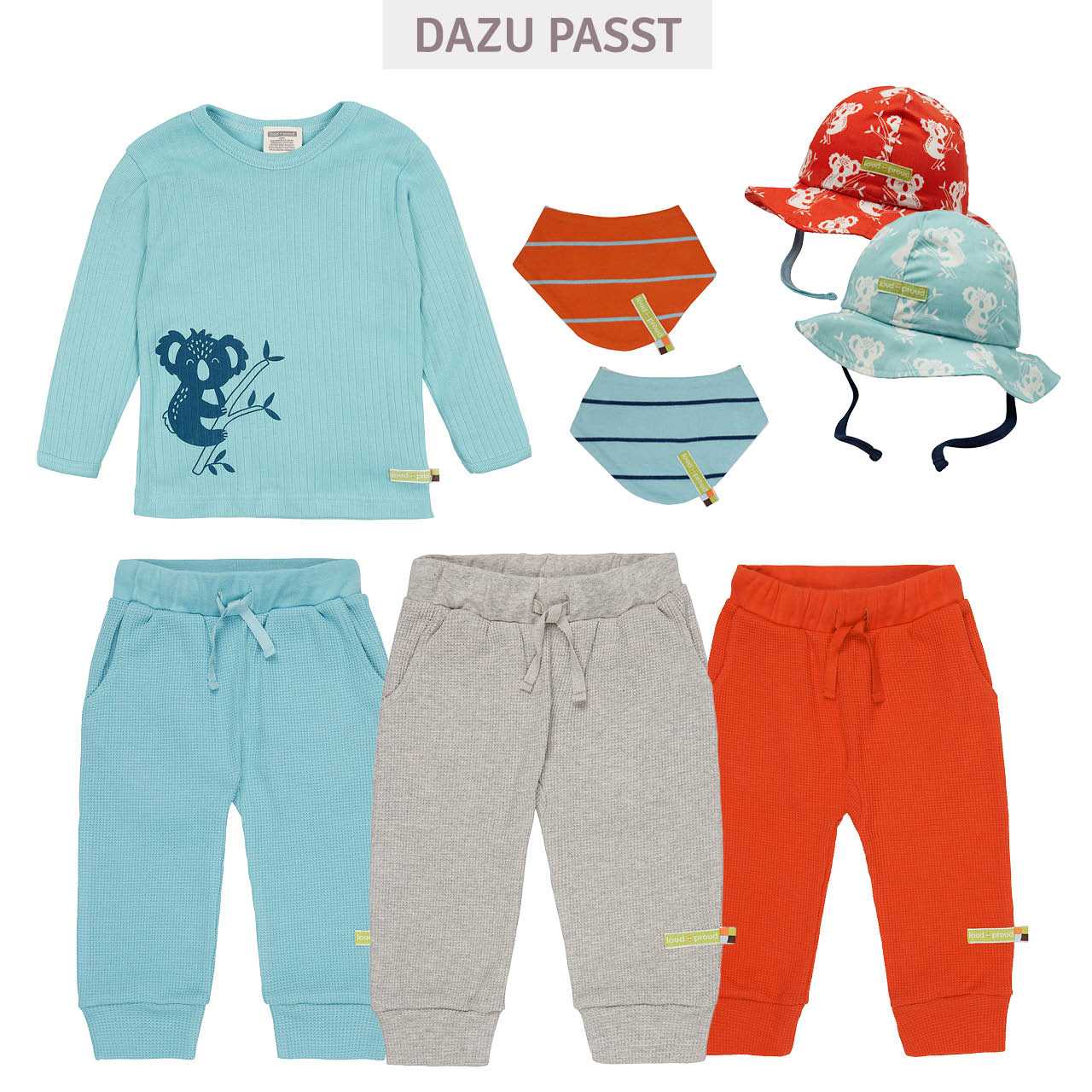 Weiches Langarmshirt Rippe Koala hellblau
