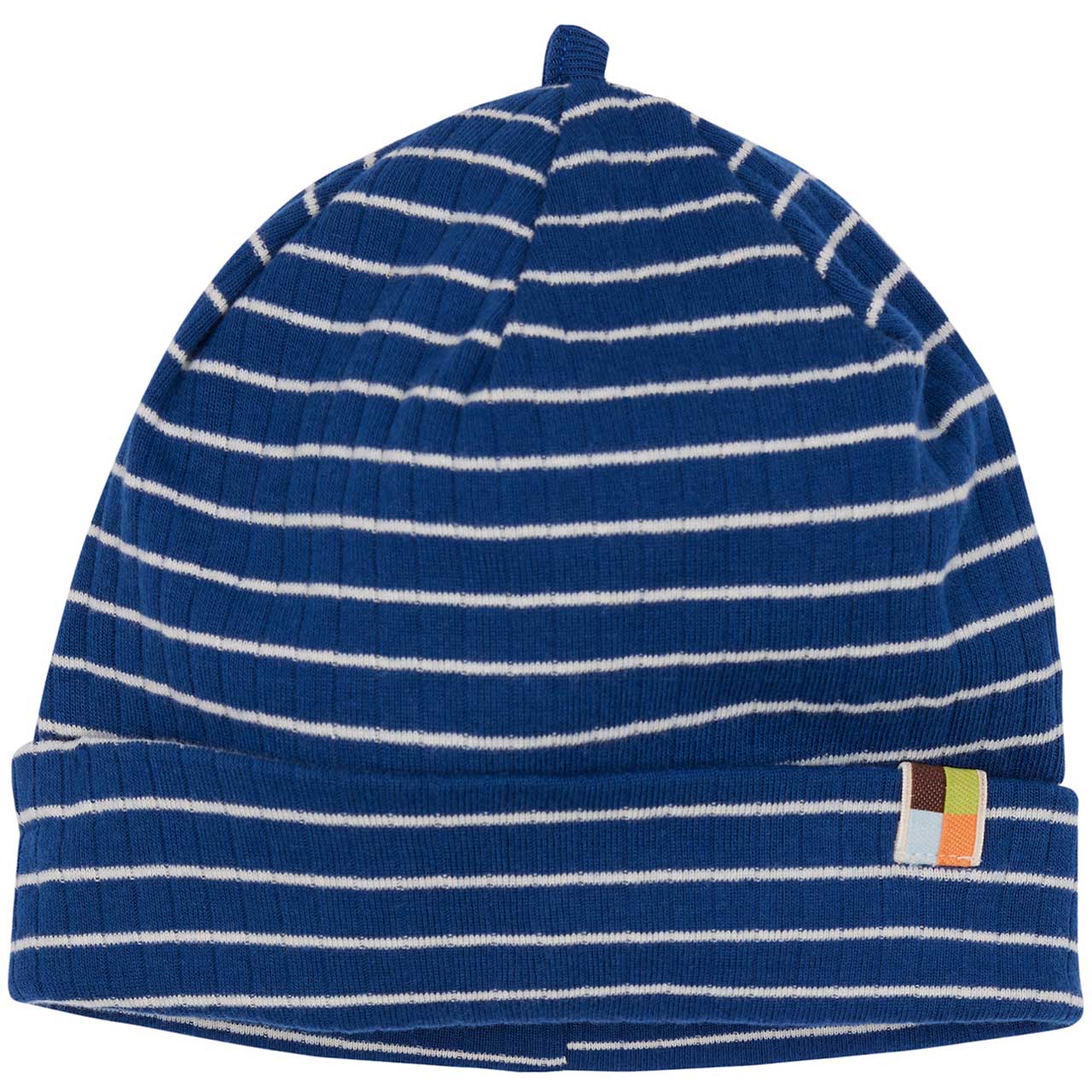 Gerippte Beanie marine gestreift