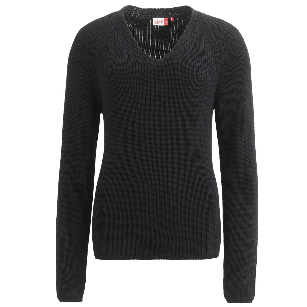 Weicher Damen Strickpullover V-Ausschnitt schwarz