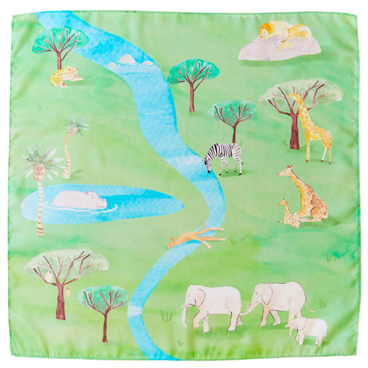 Spieltuch Seide Safari 53 x 53 cm