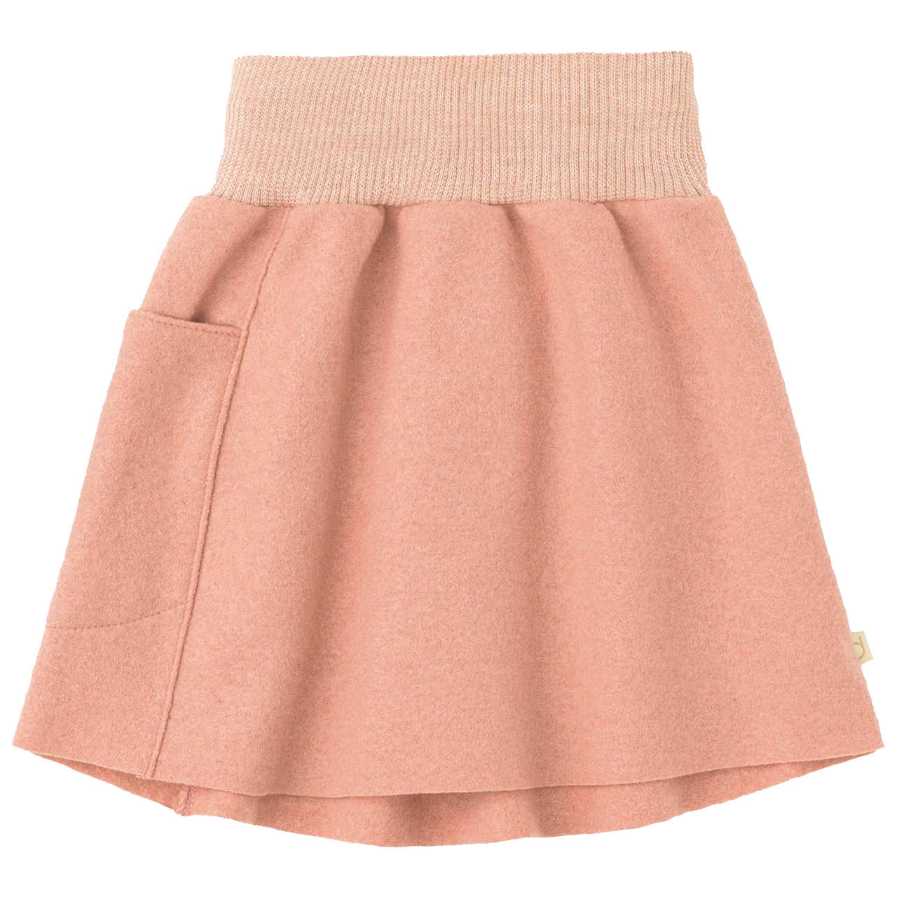 Warmer Woll Rock mit Strickbund rosa