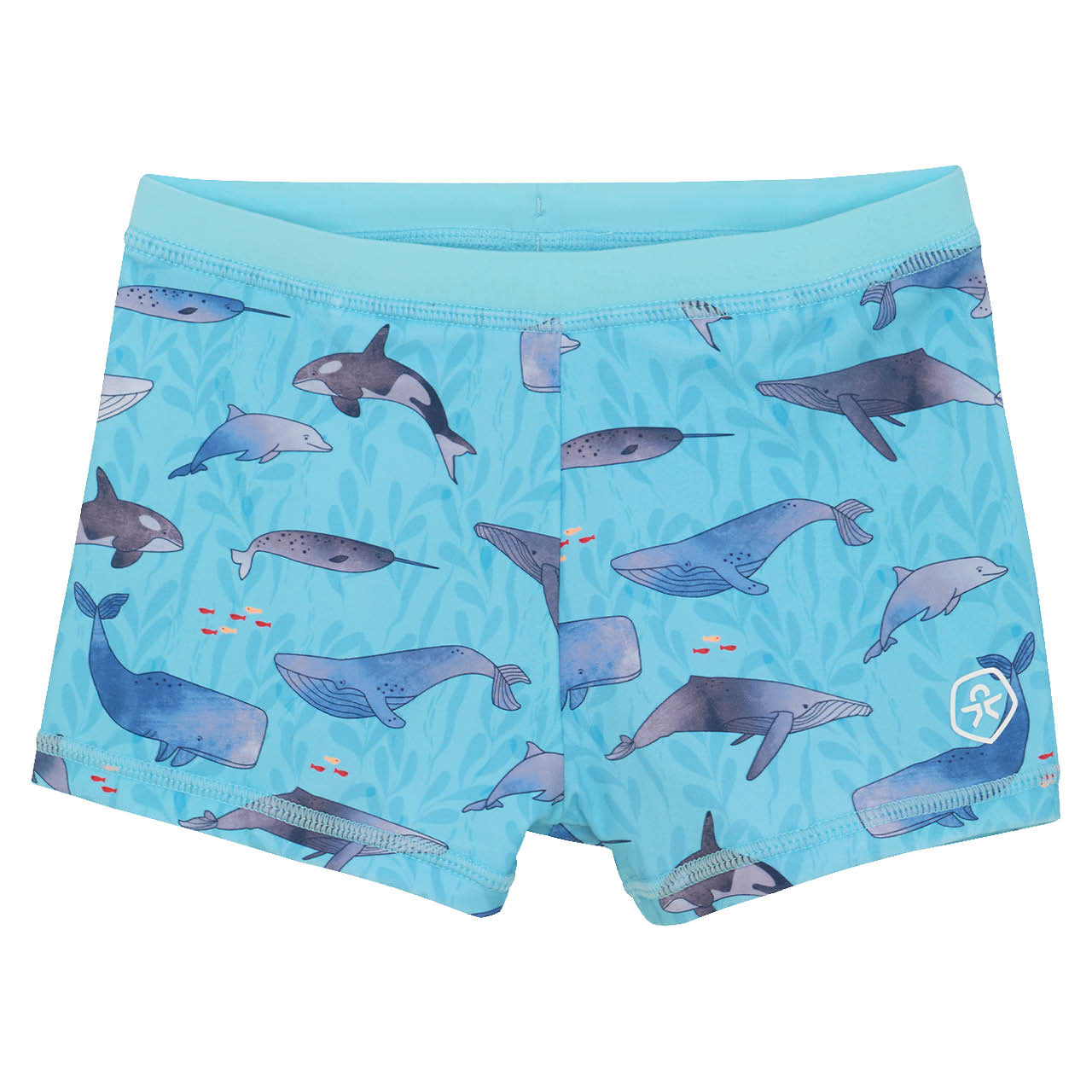 Kurze Badehose Fische blau