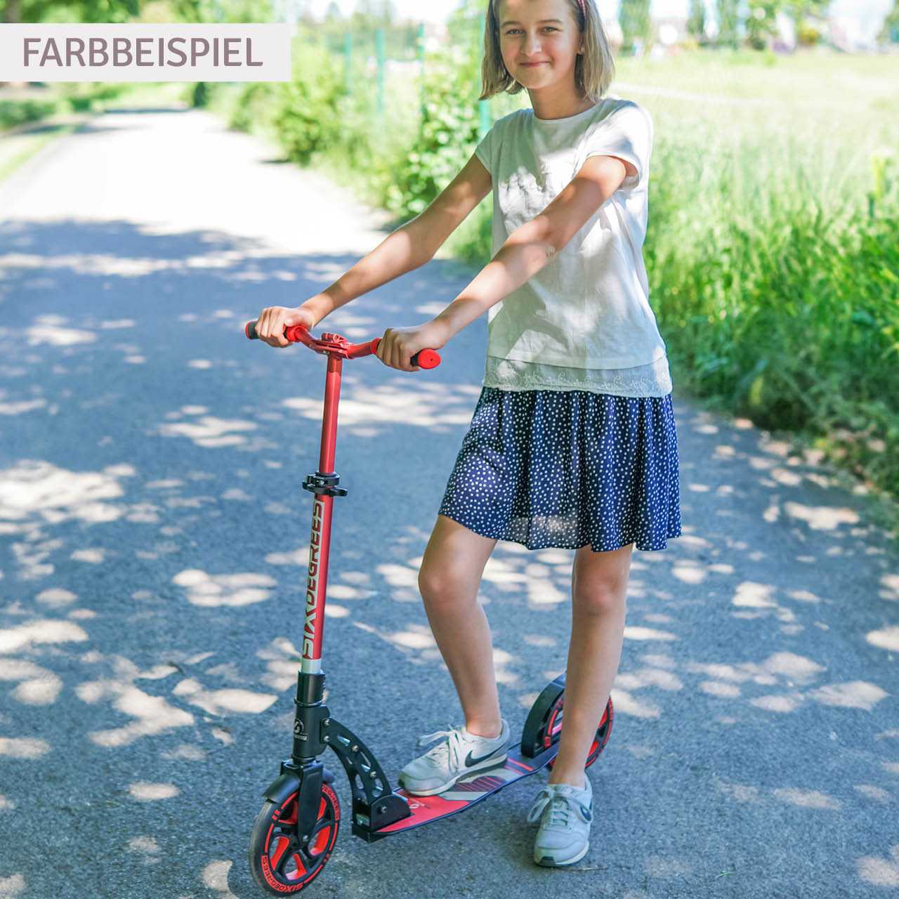 Alu Scooter Türkis bis 100kg 6-99 Jahre 215/230m-Räder