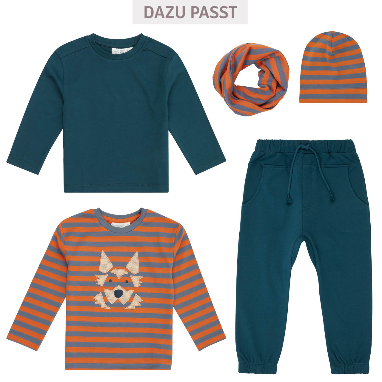 Schlauchschal Streifen blau-orange