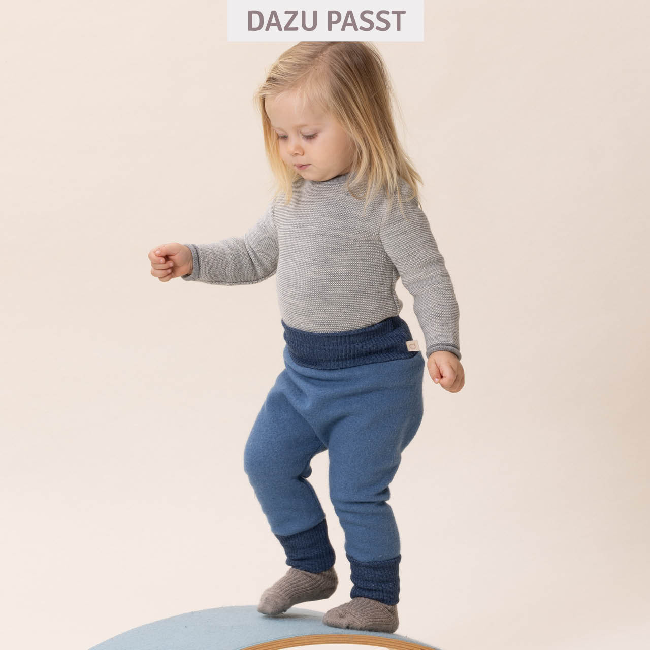 Pullover Baby Schurwolle grau meliert