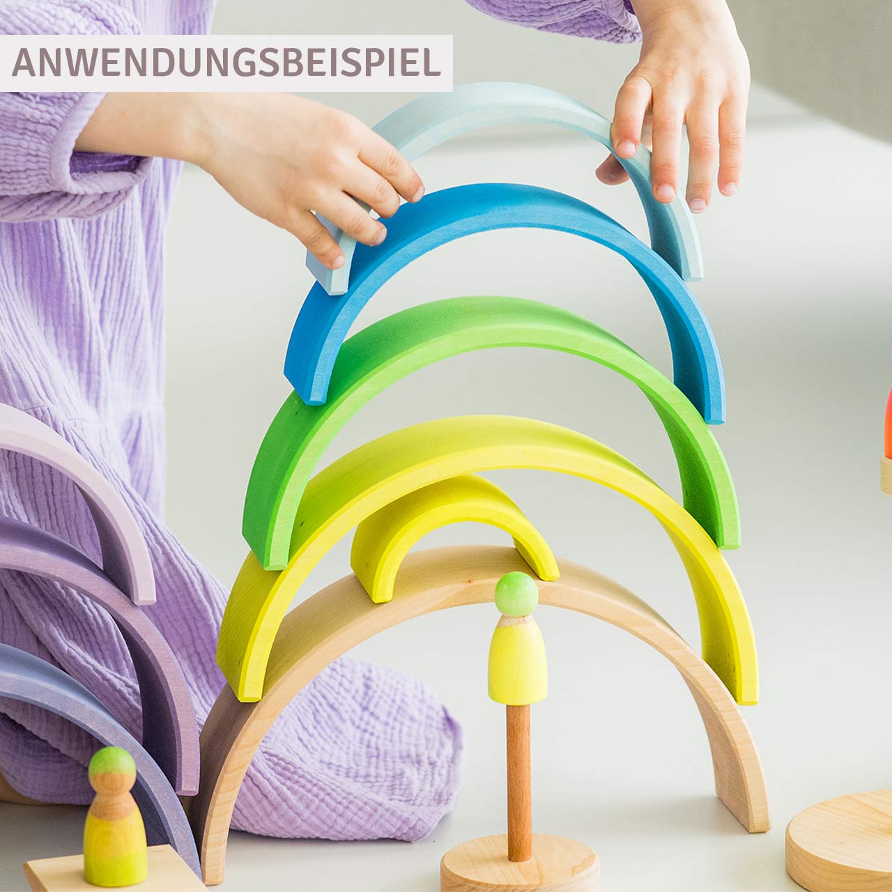 Neongrün Regenbogen Grimms 10 teilig - 27,4 cm