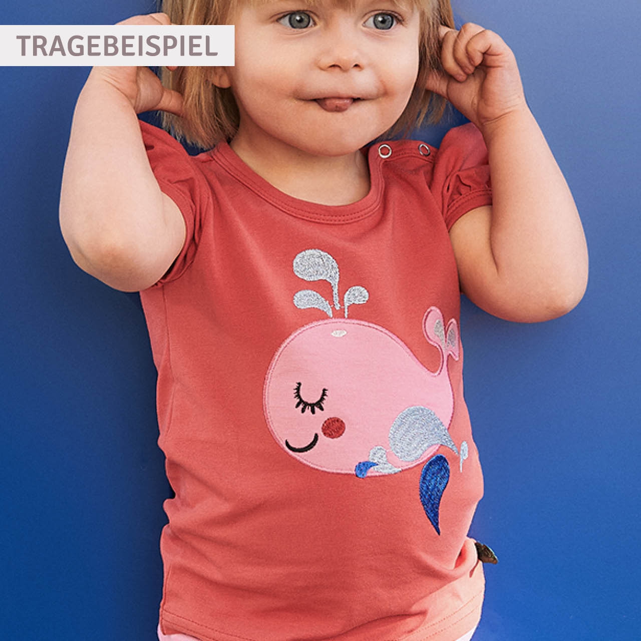 Elastisches T-Shirt Puffärmelchen rosa