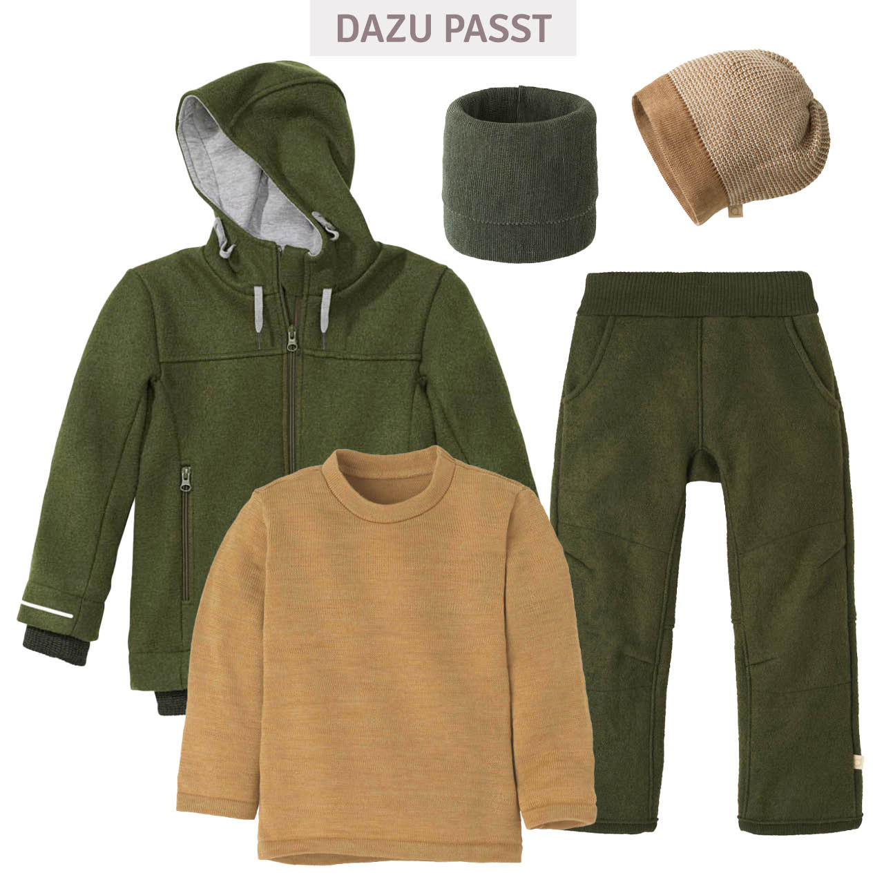 Warme Walkhose Wolle oliv