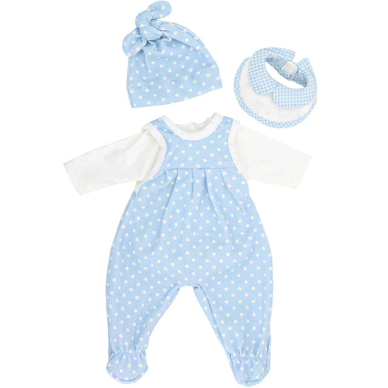 Baby Puppenkleidung Set 4-tlg. „Pünktchen blau“