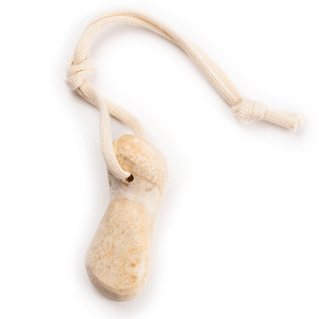Produktfoto von einer Bio-Veilchenwurzel an einer Kordel