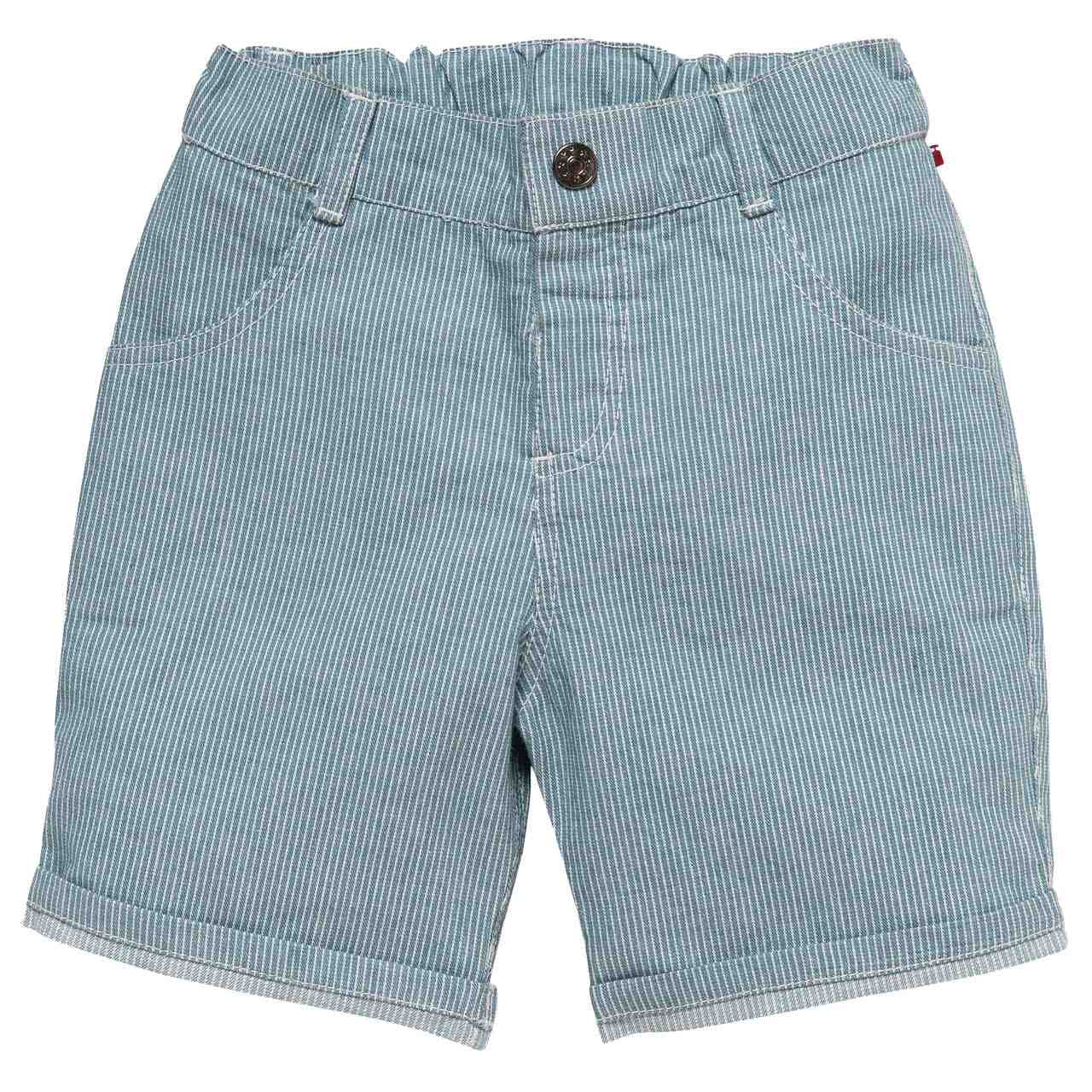 Baumwoll Bermuda jeansblau gestreift