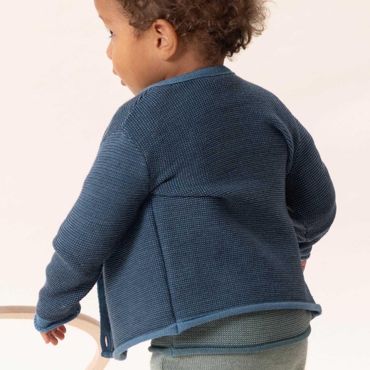 Wickeljacke Baby taubenblau-indigo