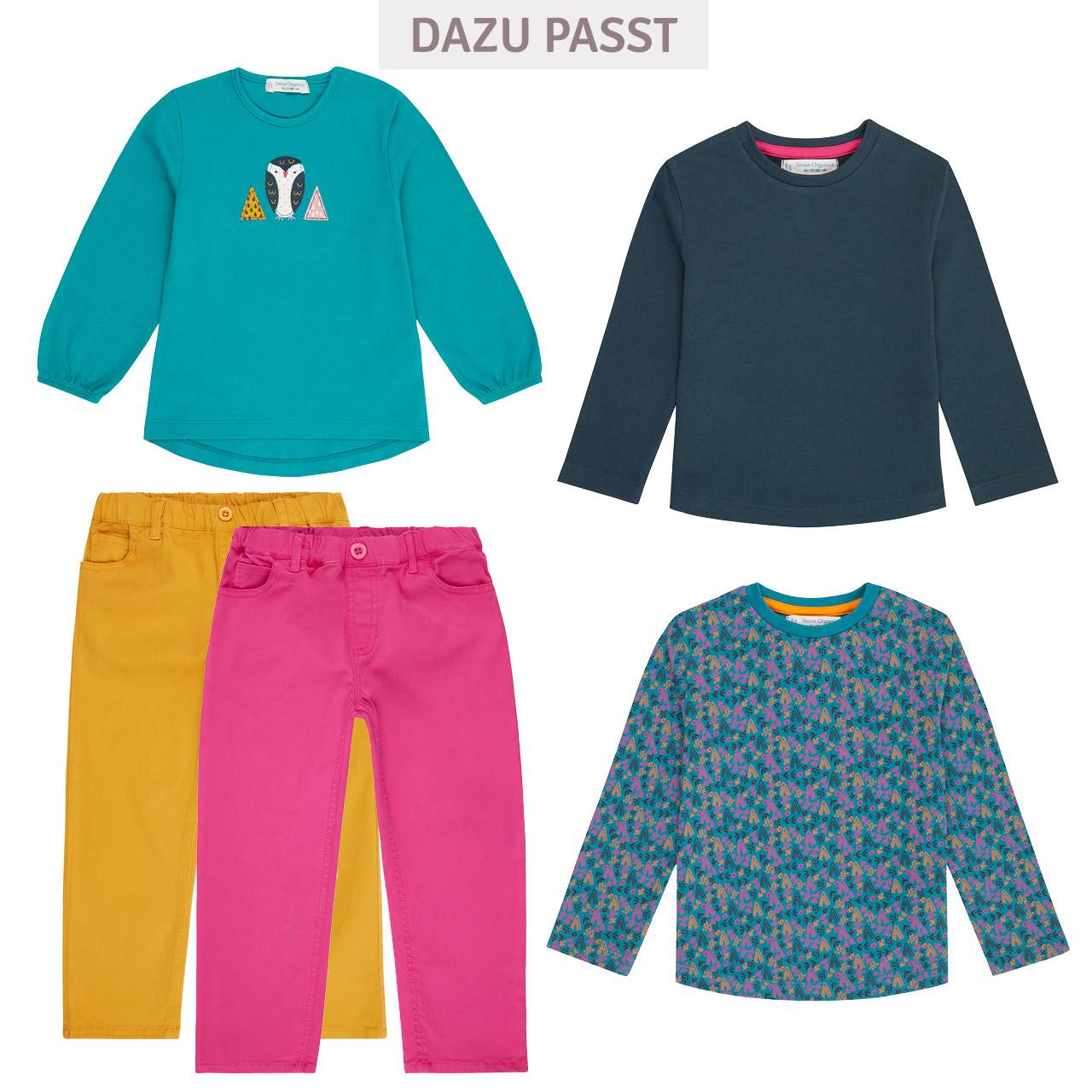 Robustes Langarmshirt Blumen Druck blau