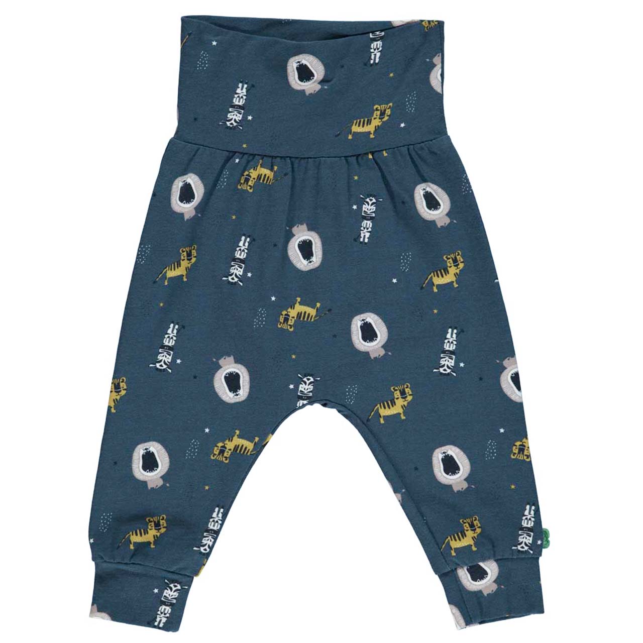 Weiche Krabbelhose Safari-Tiere navy