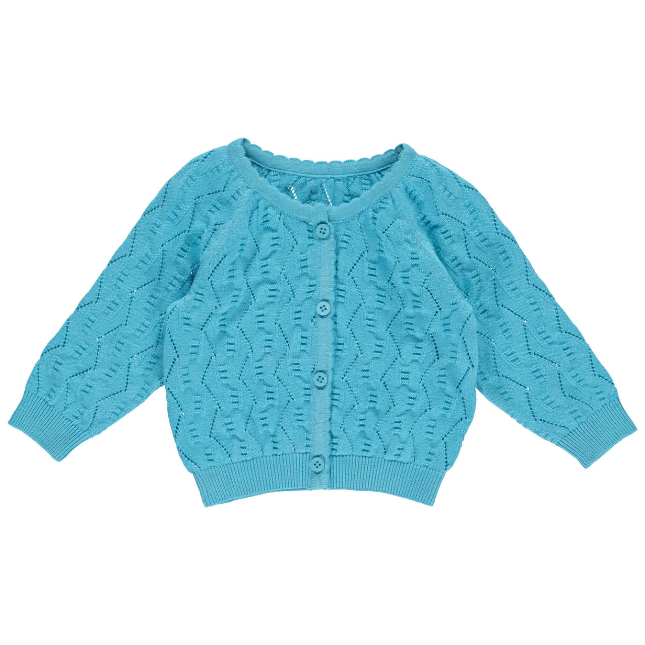 Zarte Strickjacke Musterstrick hellblau