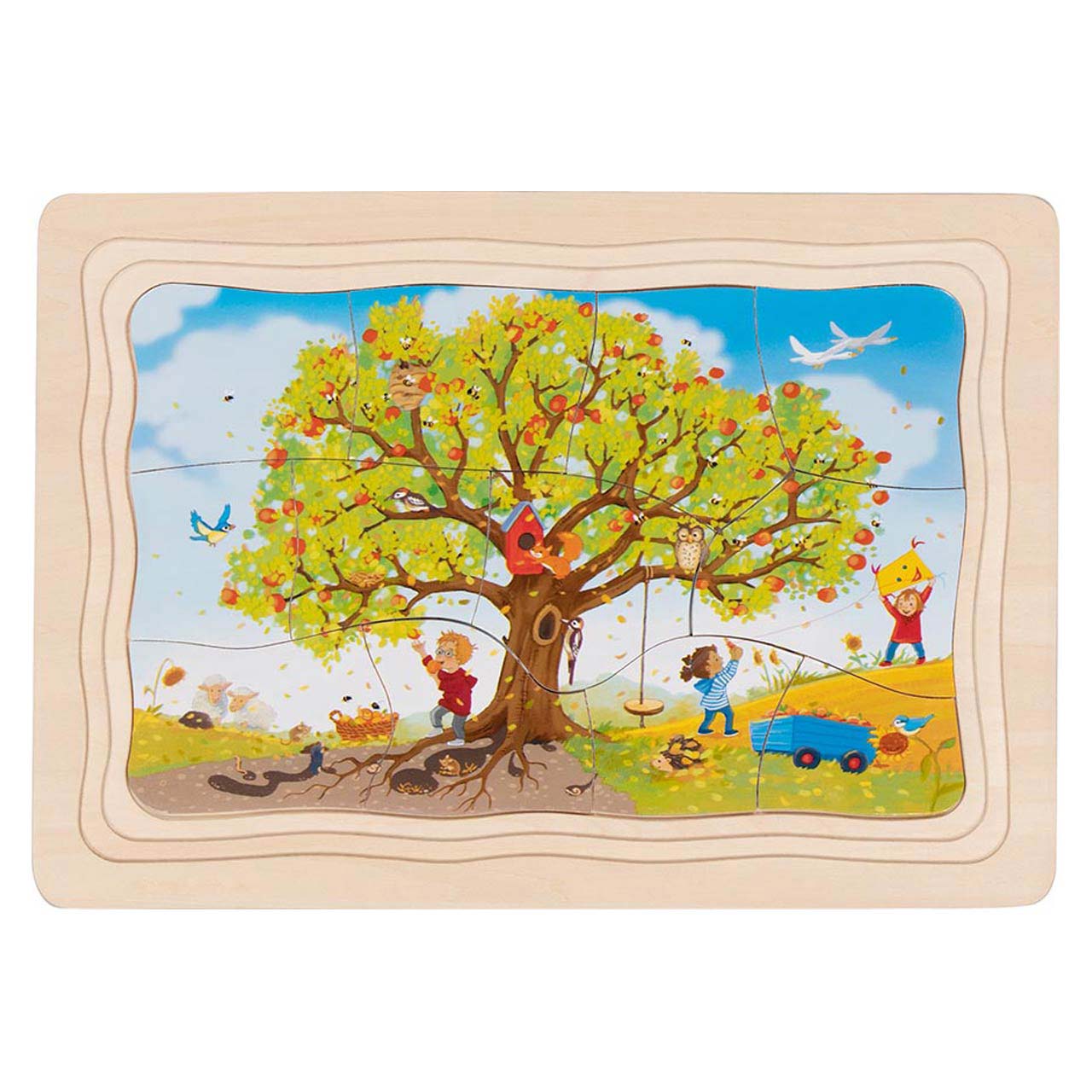 Schichtenpuzzle Jahreszeiten-Baum