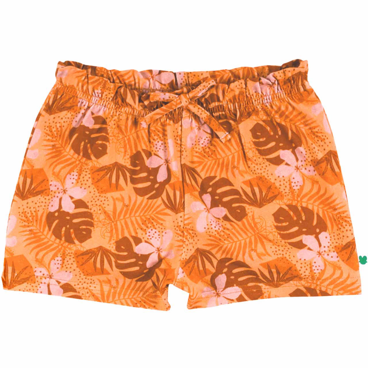 Leichte Shorts Blätter Alloverprint in hellem orange