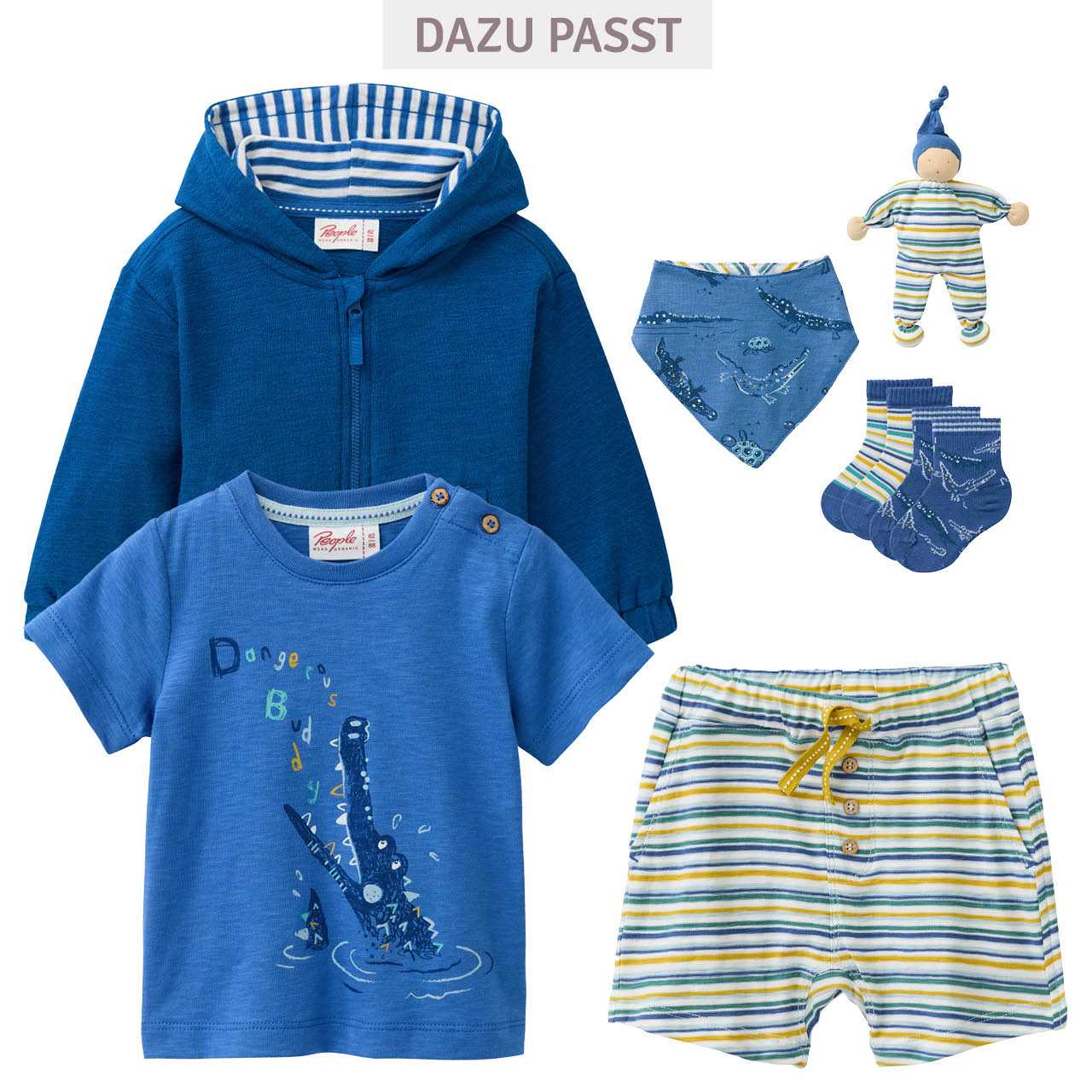 Wende Dreiecktuch Wassertiere royalblau