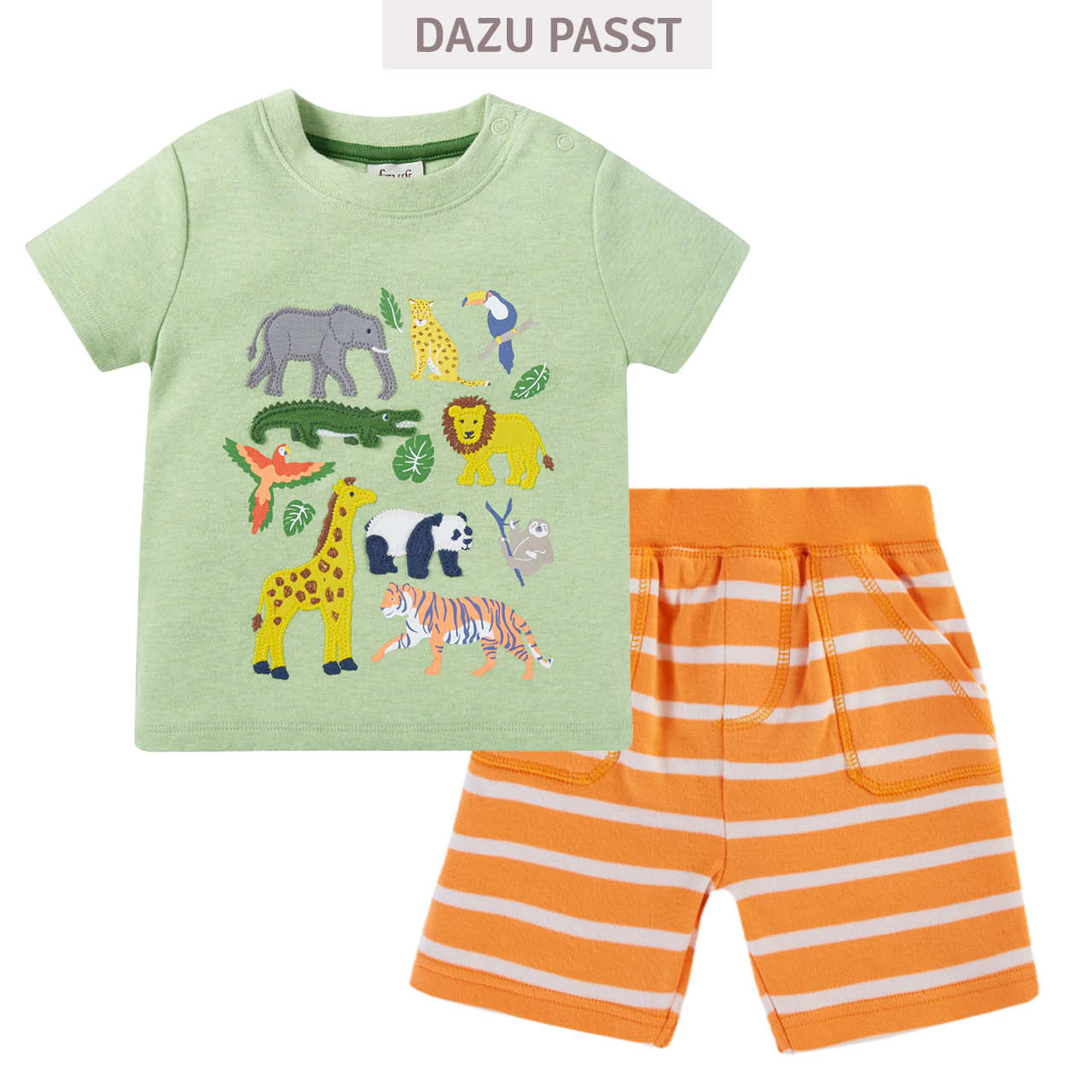 Weiche Kinder Shorts Streifen orange