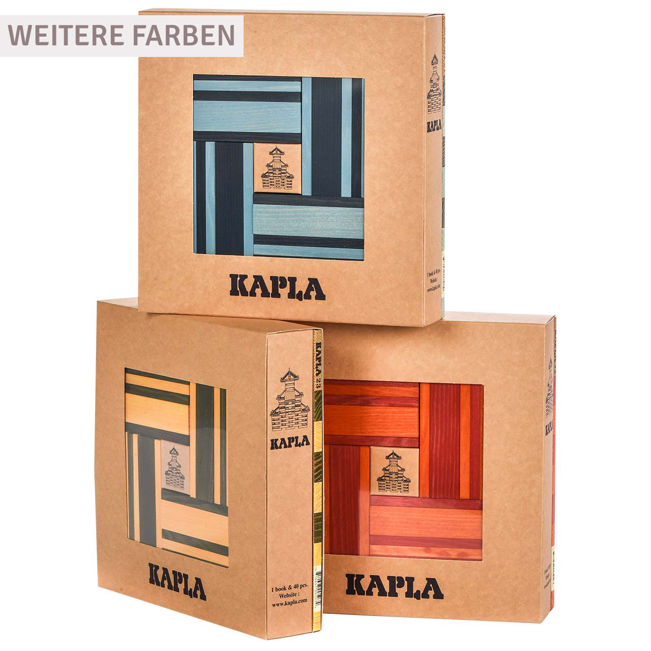 Steine Buch und Farben 40er Set (rot/orange)