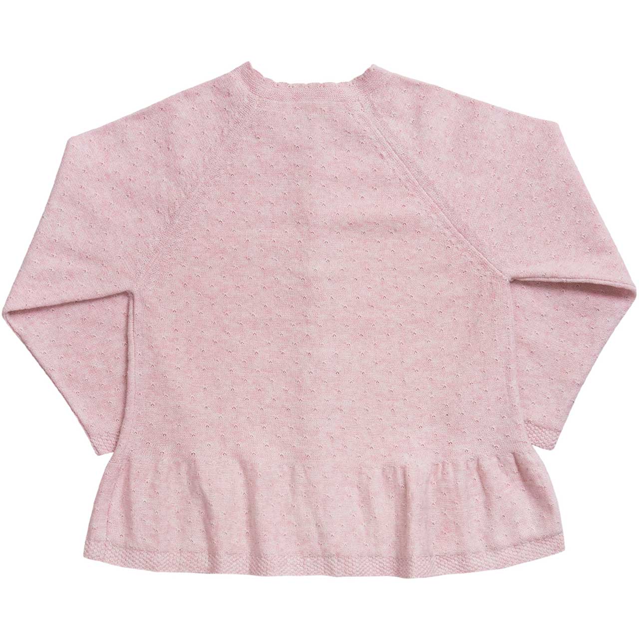 Ajour Mädchen Strickjacke in rosa mélange
