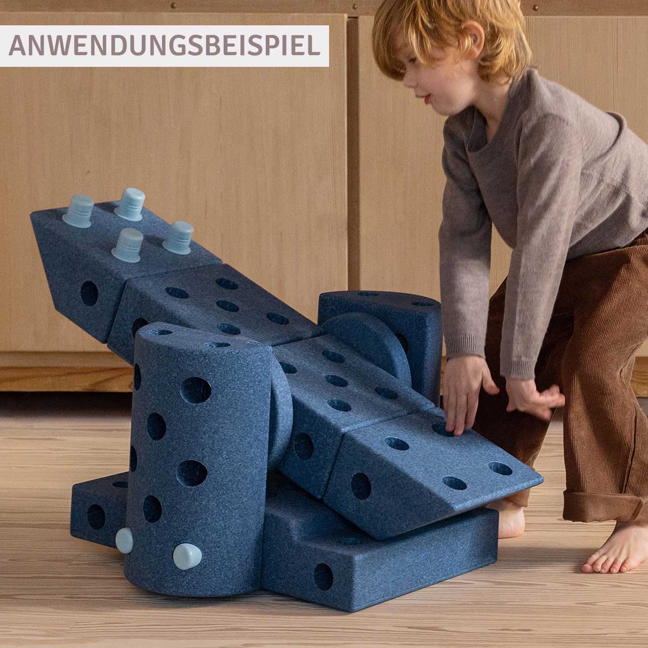 Modu Bauspielzeug Set 33 Teile 0-6 Jahre blau