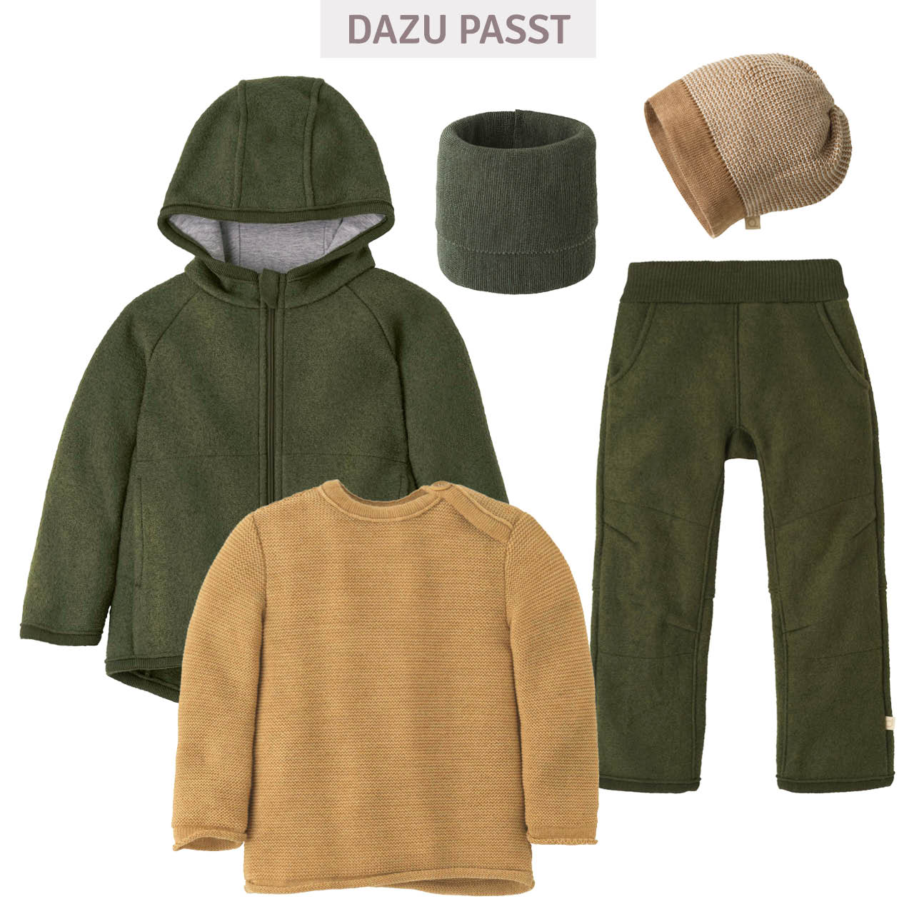 Walkjacke mit Reissverschluss oliv