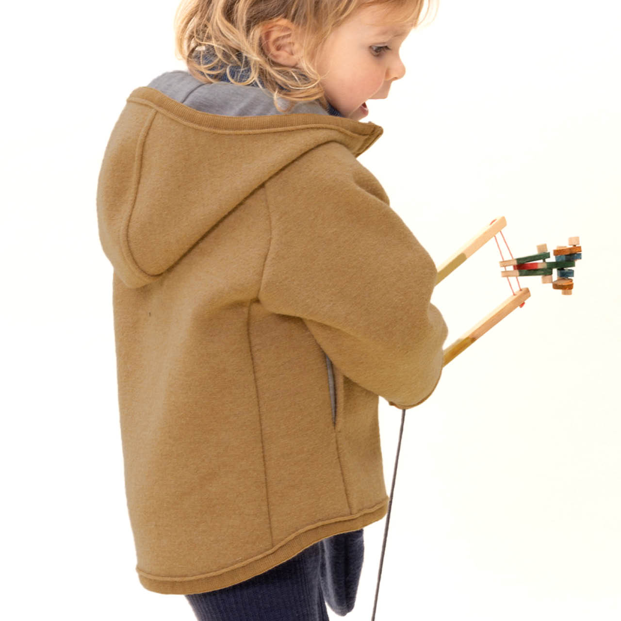 Walkjacke mit Reissverschluss karamell