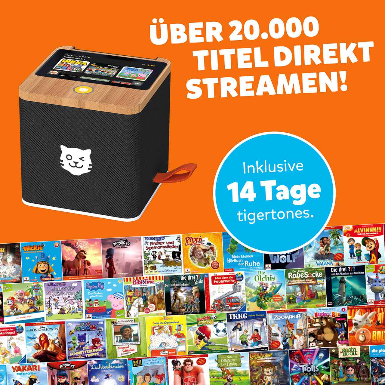 Tigerbox – schwarze Hörbox für Kinder