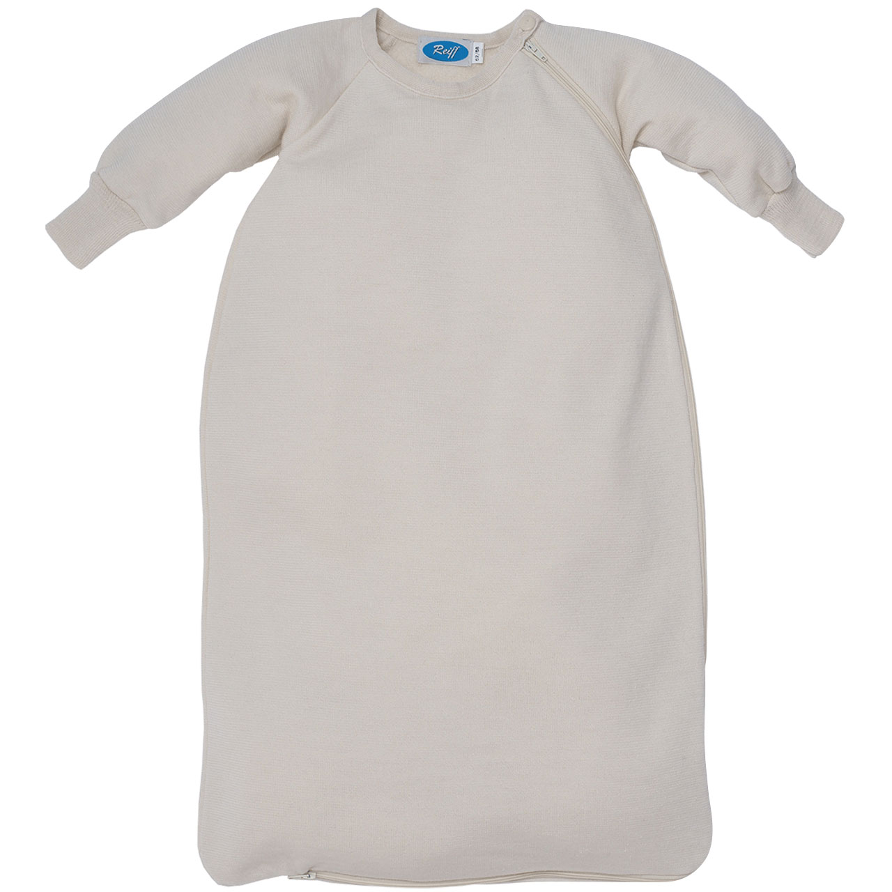 Wolle Seide Schlafsack mit Arm Frottee natur