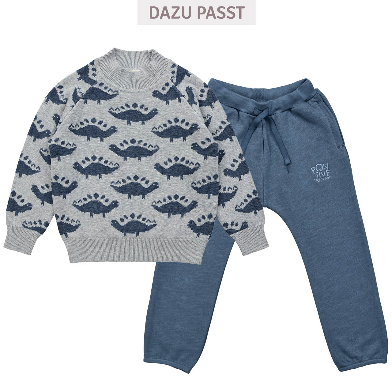 Strick Pullover Dinos grau