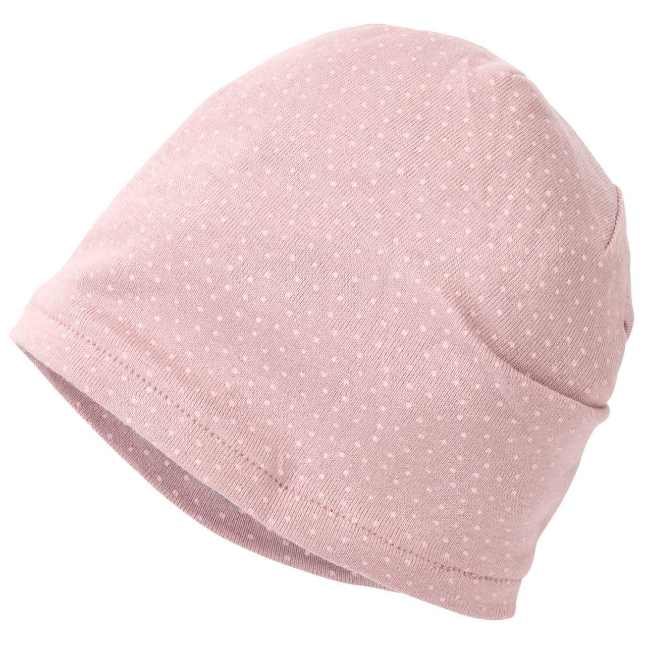 Wende-Beanie Blumen rauchblau