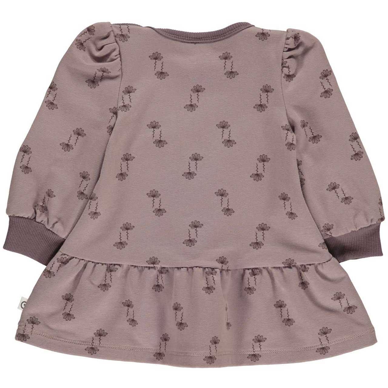 Geblümtes Sweat Kleid langarm mauve