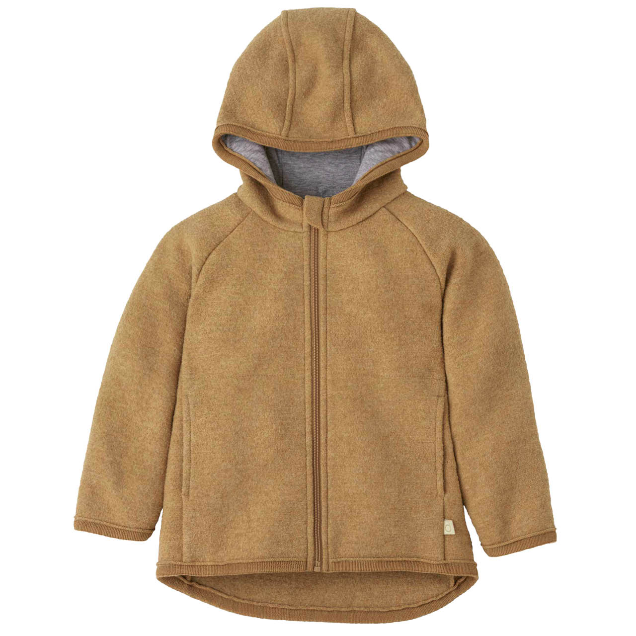 Walkjacke mit Reissverschluss karamell