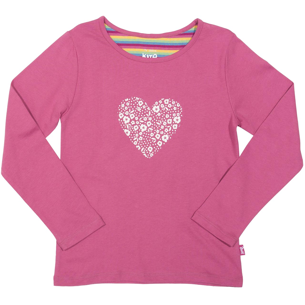 Langarmshirt Herz-Motiv rosa