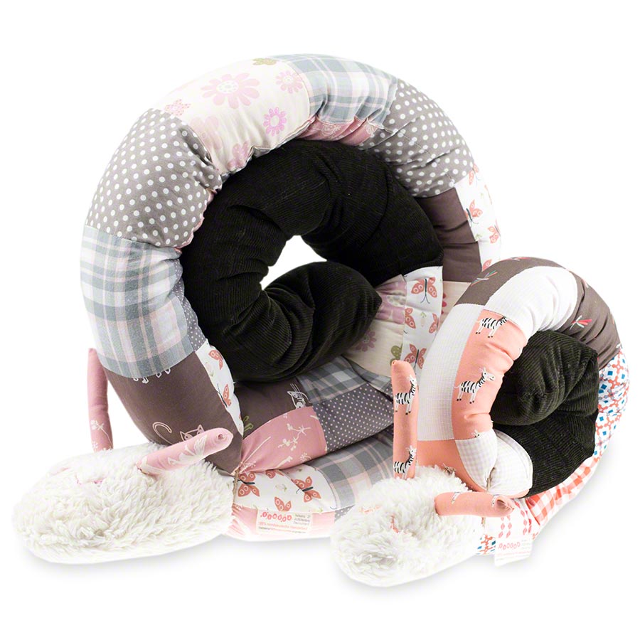 Babynest Begrenzung Schnecke braun rosa Pucki klein 108 cm